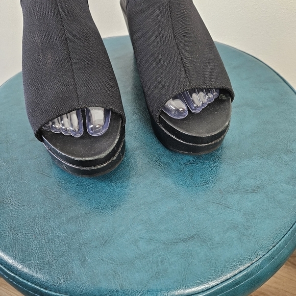 Eileen Fisher Port Wedge Sandals - Black Slingback Minimalist Comfy Size 8.5 - Picture 3 of 12